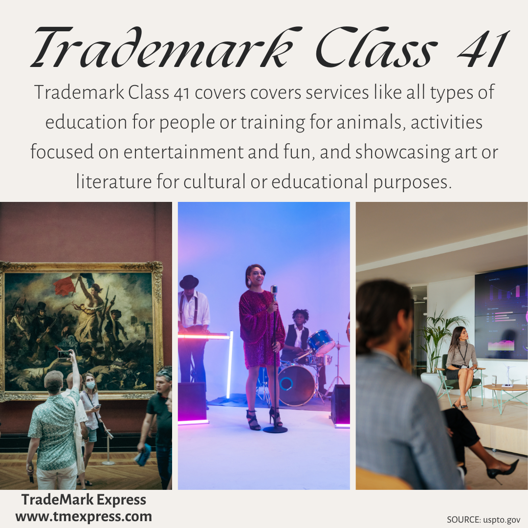 Trademark Class 41 Education And Entertainment Trademark class 41 education and entertainment