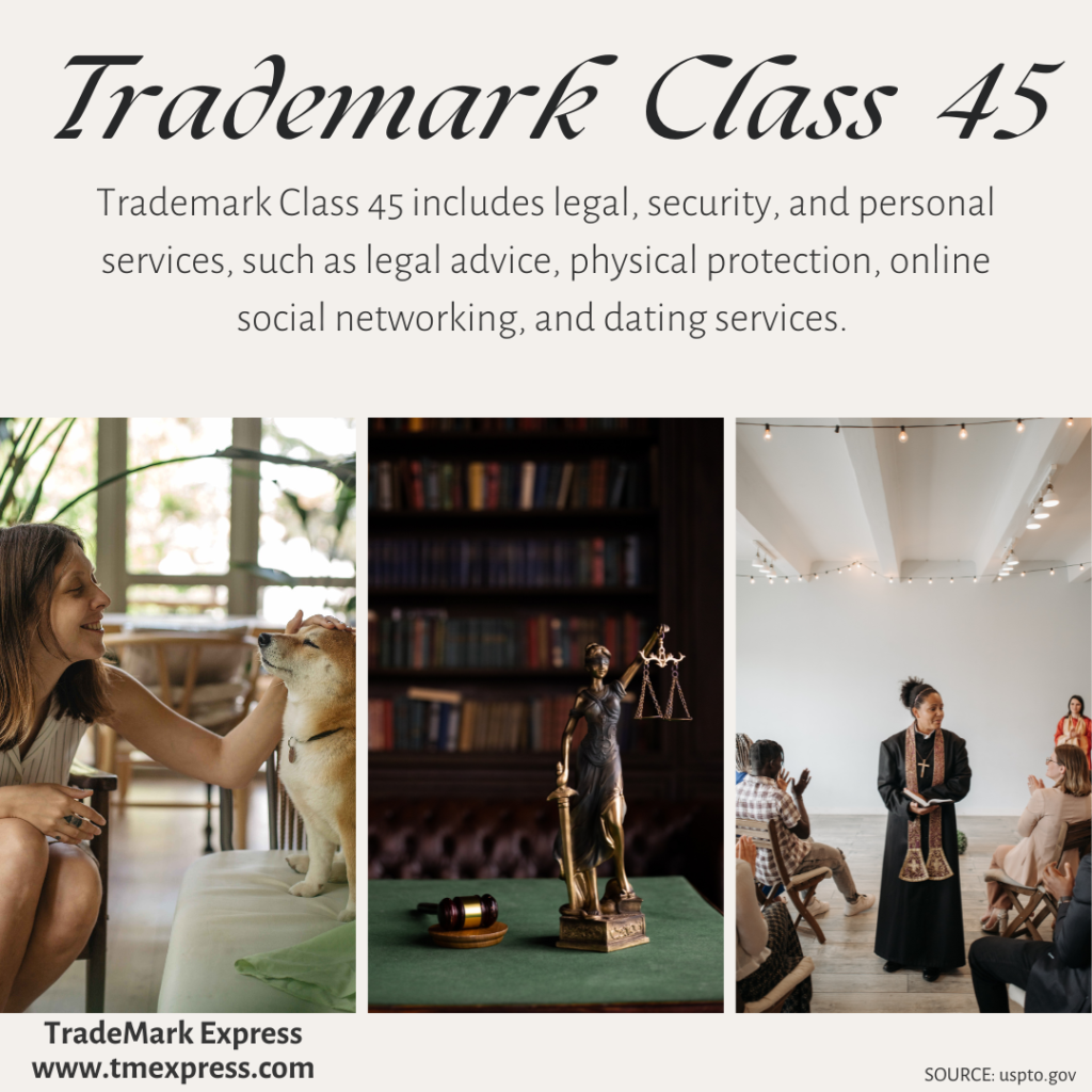 trademark class 45 definition