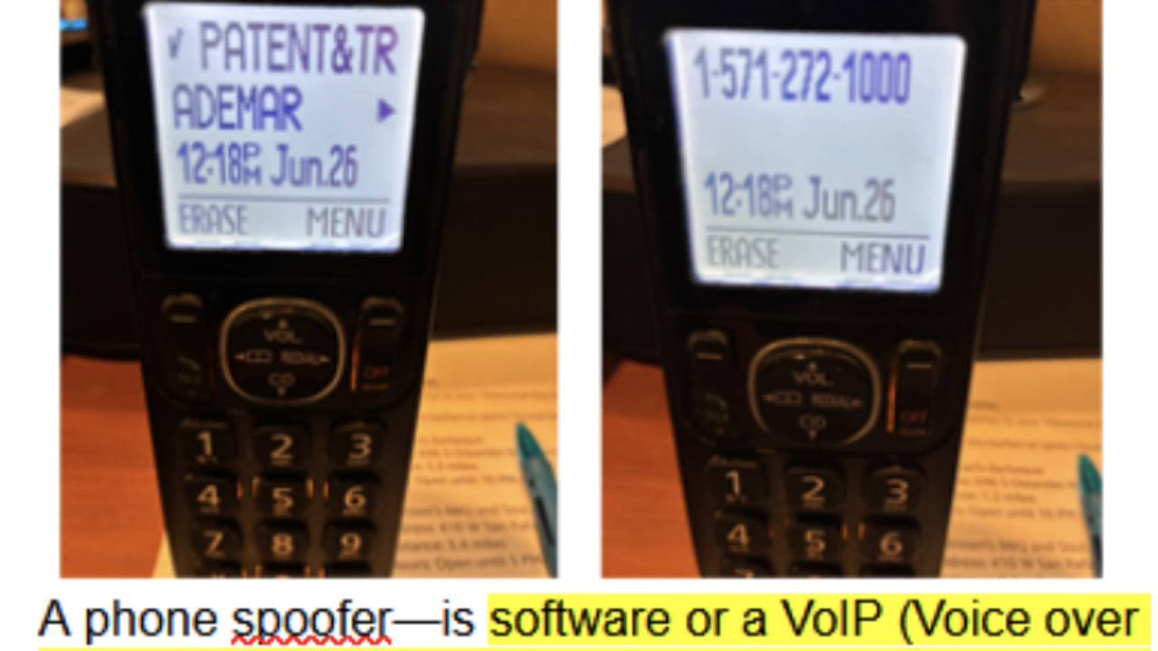 $4,000 USPTO IMPERSONATOR SPOOF CALL MINUTES AFTER APPLYING FOR A